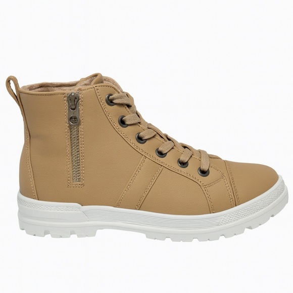 Blowfish Malibu Forever Eco Sneaker Boot Size 8 Light Tan Lug Sole BLOOM Foam - Picture 1 of 5
